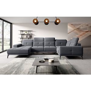 Coltar dreapta 6 locuri ELTAP, RT-06SAV, Neviro, 350x201x77 cm, lemn/poliester, gri imagine