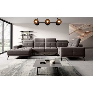 Coltar dreapta 6 locuri ELTAP, RT-07SAV, Neviro, 350x201x77 cm, lemn/poliester, gri imagine