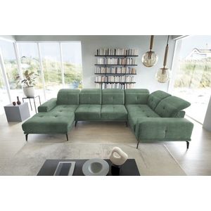 Coltar dreapta 6 locuri ELTAP, RT-100LO, Neviro, 350x201x77 cm, lemn/poliester, verde imagine