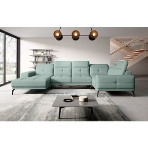 Coltar dreapta 6 locuri ELTAP, RT-100PO, Neviro, 350x201x77 cm, lemn/poliester, verde menta imagine