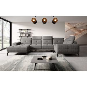 Coltar dreapta 6 locuri ELTAP, RT-130MAR, Neviro, 350x201x77 cm, lemn/poliester, gri imagine