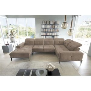 Coltar dreapta 6 locuri ELTAP, RT-20LO, Neviro, 350x201x77 cm, lemn/poliester, maro deschis imagine