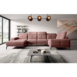 Coltar dreapta 6 locuri ELTAP, RT-24LU, Neviro, 350x201x77 cm, lemn/poliester, roz inchis imagine