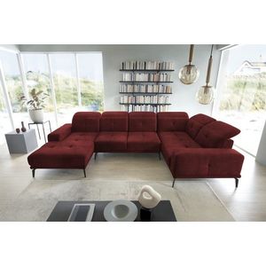 Coltar dreapta 6 locuri ELTAP, RT-25LO, Neviro, 350x201x77 cm, lemn/poliester, rosu inchis imagine