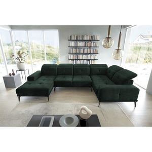 Coltar dreapta 6 locuri ELTAP, RT-35LO, Neviro, 350x201x77 cm, lemn/poliester, verde inchis imagine