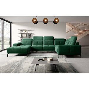 Coltar dreapta 6 locuri ELTAP, RT-35NU, Neviro, 350x201x77 cm, lemn/poliester, verde inchis imagine