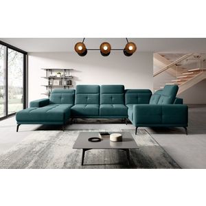 Coltar dreapta 6 locuri ELTAP, RT-38VE, Neviro, 350x201x77 cm, lemn/poliester, verde imagine