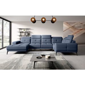 Coltar dreapta 6 locuri ELTAP, RT-40GO, Neviro, 350x201x77 cm, lemn/poliester, albastru deschis imagine