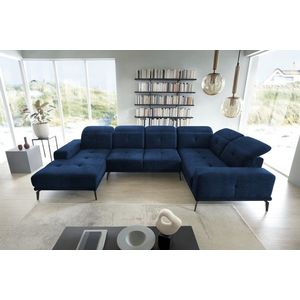 Coltar dreapta 6 locuri ELTAP, RT-40LO, Neviro, 350x201x77 cm, lemn/poliester, albastru inchis imagine