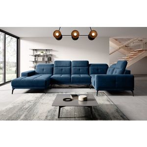 Coltar dreapta 6 locuri ELTAP, RT-40LU, Neviro, 350x201x77 cm, lemn/poliester, albastru inchis imagine