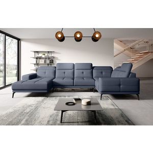 Coltar dreapta 6 locuri ELTAP, RT-40PO, Neviro, 350x201x77 cm, lemn/poliester, albastru imagine