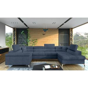 Coltar extensibil dreapta 6 locuri ELTAP, Th-03, Thiago, 342x208x88 cm, lemn/poliester, albastru imagine