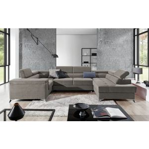 Coltar extensibil dreapta 6 locuri ELTAP, Th-67, Thiago, 342x208x88 cm, lemn/poliester, bej inchis imagine