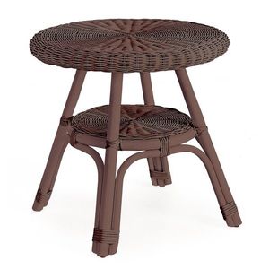 Masuta de cafea pentru gradina/terasa Alliss, Bizzotto, D52x52 cm, ratan/rachita, rosu ruby imagine