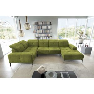 Coltar stanga 6 locuri ELTAP, LT-33LO, Neviro, 350x201x77 cm, lemn/poliester, verde olive imagine