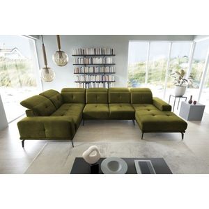 Coltar stanga 6 locuri ELTAP, LT-33NU, Neviro, 350x201x77 cm, lemn/poliester, verde olive imagine