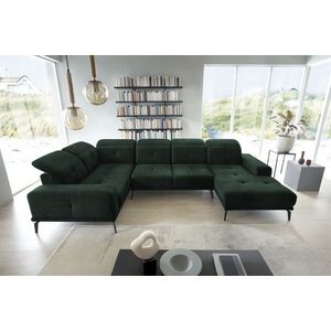 Coltar stanga 6 locuri ELTAP, LT-35LO, Neviro, 350x201x77 cm, lemn/poliester, verde inchis imagine