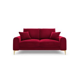 Canapea, Madara, Mazzini Sofas, 2 locuri, gold legs, 172x102x90 cm, catifea, rosu vin imagine