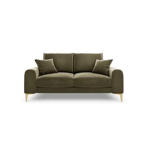 Canapea, Madara, Mazzini Sofas, 2 locuri, gold legs, 172x102x90 cm, catifea, verde imagine