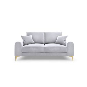 Canapea, Madara, Mazzini Sofas, 2 locuri, gold legs, 172x102x90 cm, catifea, argintiu imagine