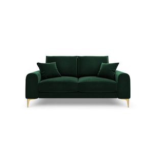 Canapea, Madara, Mazzini Sofas, 2 locuri, gold legs, 172x102x90 cm, catifea, verde bottle imagine