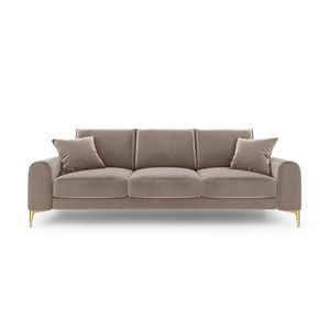 Canapea, Madara, Mazzini Sofas, 3 locuri, gold legs, 222x102x90 cm, catifea, bej imagine