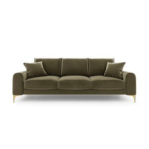 Canapea, Madara, Mazzini Sofas, 3 locuri, gold legs, 222x102x90 cm, catifea, verde imagine