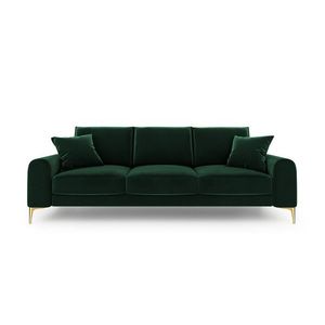 Canapea, Madara, Mazzini Sofas, 3 locuri, gold legs, 222x102x90 cm, catifea, verde bottle imagine