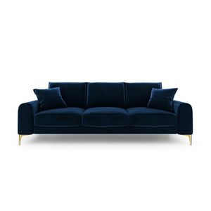 Canapea, Madara, Mazzini Sofas, 3 locuri, gold legs, 222x102x90 cm, catifea, albastru regal imagine