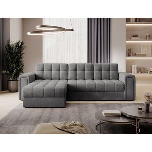 Coltar extensibil reversibil 3 locuri ELTAP, Blenvi, 260x150x82 cm, lemn/poliester, gri inchis imagine