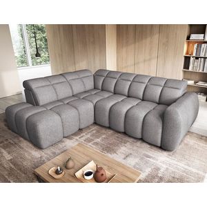 Coltar extensibil stanga 4 locuri ELTAP, LT-04PAO, Falconn, 258x208x107 cm, lemn/poliester, gri inchis imagine