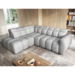 Coltar extensibil stanga 4 locuri ELTAP, LT-04SO, Falconn, 258x208x107 cm, lemn/poliester, gri imagine