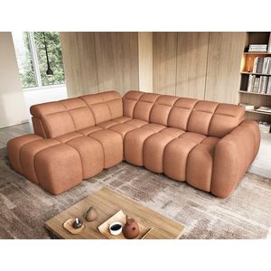 Coltar extensibil stanga 4 locuri ELTAP, LT-24XIL, Falconn, 258x208x107 cm, lemn/poliester, portocaliu imagine