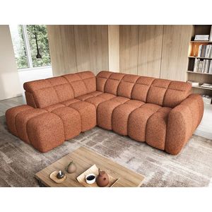 Coltar extensibil stanga 4 locuri ELTAP, LT-30COR, Falconn, 258x208x107 cm, lemn/poliester, caramiziu imagine