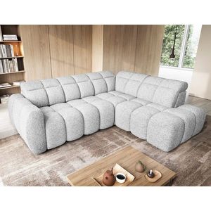 Coltar extensibil dreapta 4 locuri ELTAP, RT-01COR, Falconn, 258x208x107 cm, lemn/poliester, gri deschis imagine