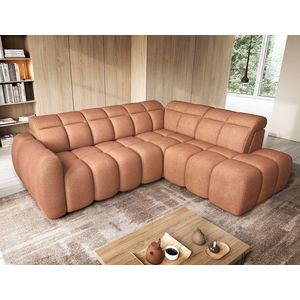 Coltar extensibil dreapta 4 locuri ELTAP, RT-24XIL, Falconn, 258x208x107 cm, lemn/poliester, portocaliu imagine