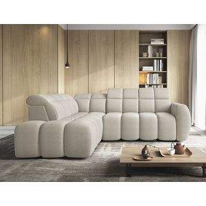 Coltar extensibil stanga 4 locuri ELTAP, LT-18ROY, Falconn, 258x208x107 cm, lemn/poliester, bej deschis imagine