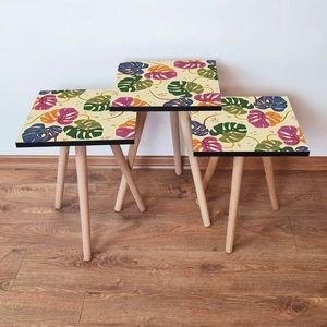Set masute 3 piese, Leona, 3SHP139, Multicolor imagine