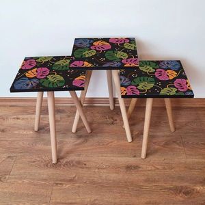 Set masute 3 piese, Leona, 3SHP141, Multicolor imagine