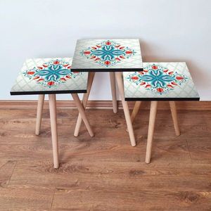 Set masute 3 piese, Leona, 3SHP143, Multicolor imagine