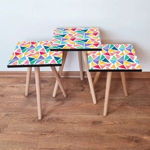 Set masute 3 piese, Leona, 3SHP16, Multicolor imagine