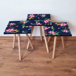 Set masute 3 piese, Leona, 3SHP189, Multicolor imagine