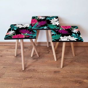 Set masute 3 piese, Leona, 3SHP190, Multicolor imagine