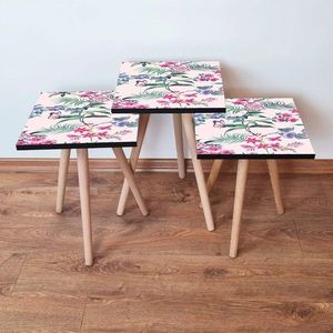 Set masute 3 piese, Leona, 3SHP191, Multicolor imagine