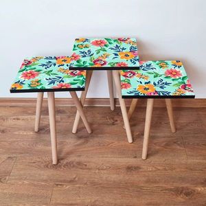 Set masute 3 piese, Leona, 3SHP196, Multicolor imagine