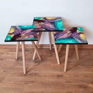Set masute 3 piese, Leona, 3SHP282, Multicolor imagine
