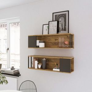 Raft de perete, Locelso, VG18, 100x29.6x22 cm, Maro imagine