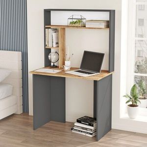 Birou, Locelso, BR2-AA, 90x148.6x51.6 cm, Pin Atlantic / Antracit imagine
