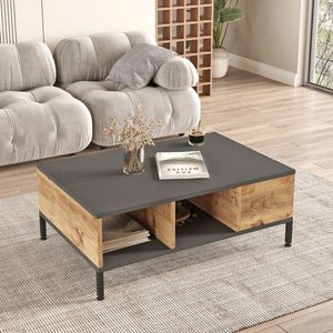 Masuta de cafea, Locelso, RL2-AA, 90x33.1x60 cm, Pin Atlantic / Antracit imagine