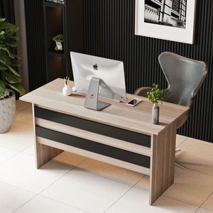 Birou, Locelso, Vario A, 140x73.8x60 cm, Stejar / Negru imagine